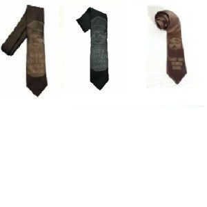 Mens Necktie Lot of 3 Duck Dynasty Variety Ties A&E Black & Brown Lined Funny